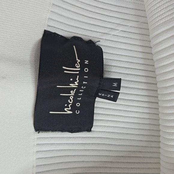 Nicole Miller White midi ribbed skirt - Picture 4 of 9